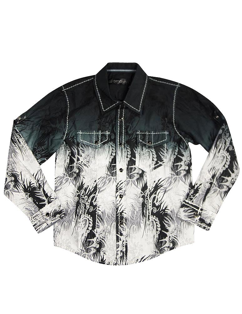 Smash Boys Western Style Long Sleeve Button or Snap Down Shirt Top