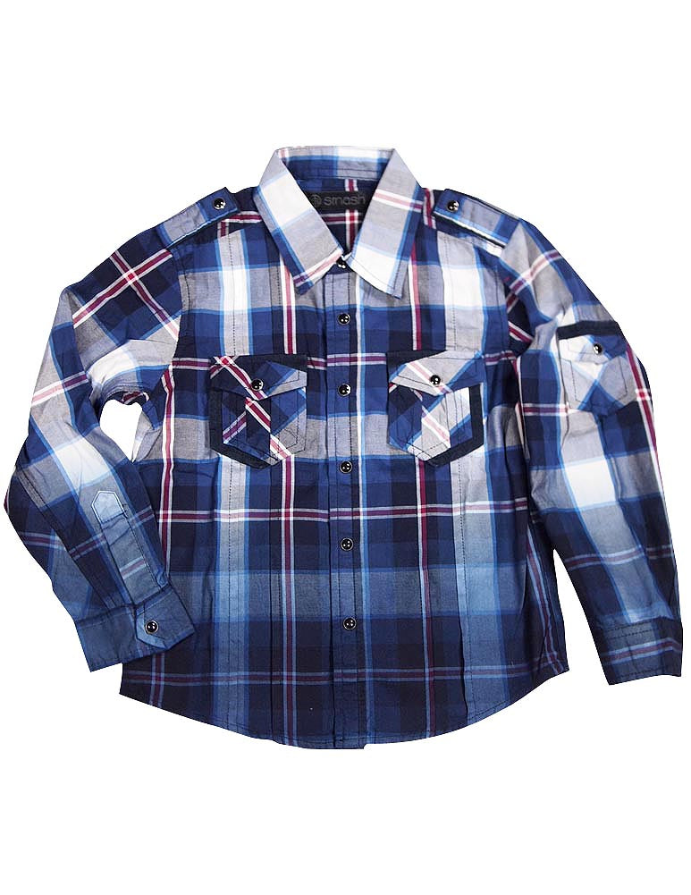Smash Boys Western Style Long Sleeve Button or Snap Down Shirt Top