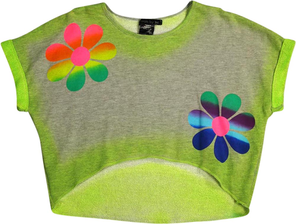 Flowers by Zoe Girls Fashion Short Sleeve Pullover Sweatshirt Top