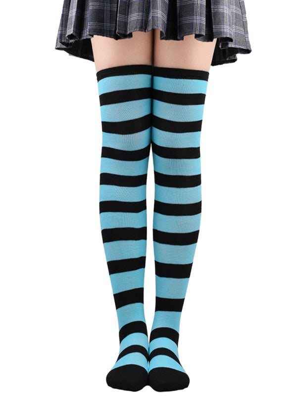 New daily casual over-the-knee socks for women long Christmas and Halloween striped stockings